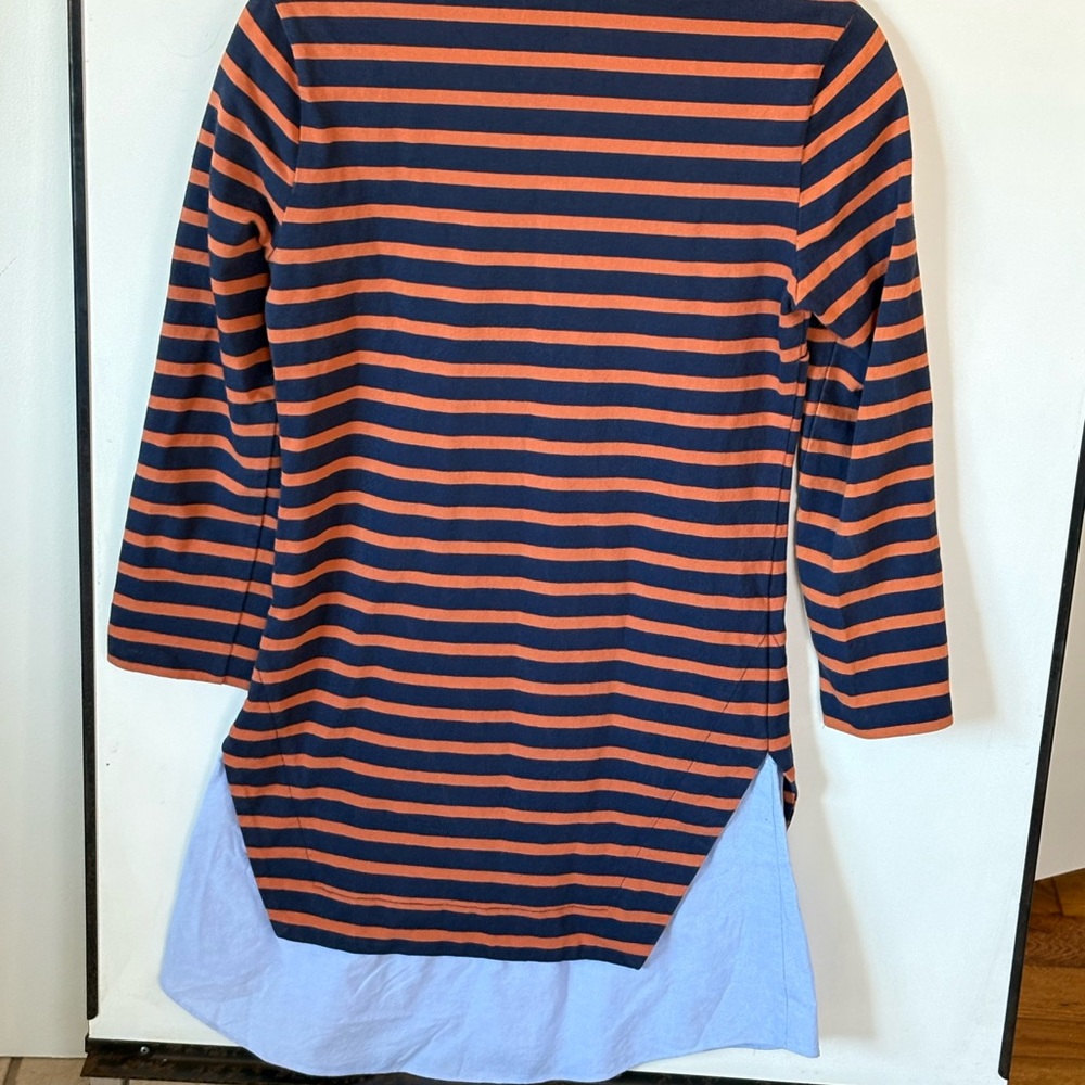 Veronica Beard Navy and Orange Striped Charter Combo Shirt Dress Size S - Picture 7 of 9